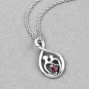 Bids.com 0.14 Carat Genuine Garnet .925 Sterling Silver Pendant Pendants Gray size 18.00