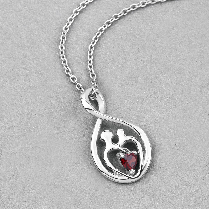 Bids.com 0.14 Carat Genuine Garnet .925 Sterling Silver Pendant Pendants Gray size 18.00