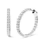 Bids.com 14K White Gold 5.00 Cttw Lab Grown Diamond Inside Out Hoop Earrings (F-G Color, VS1-VS2 Clarity) Earrings White Smoke White.Gold / 5