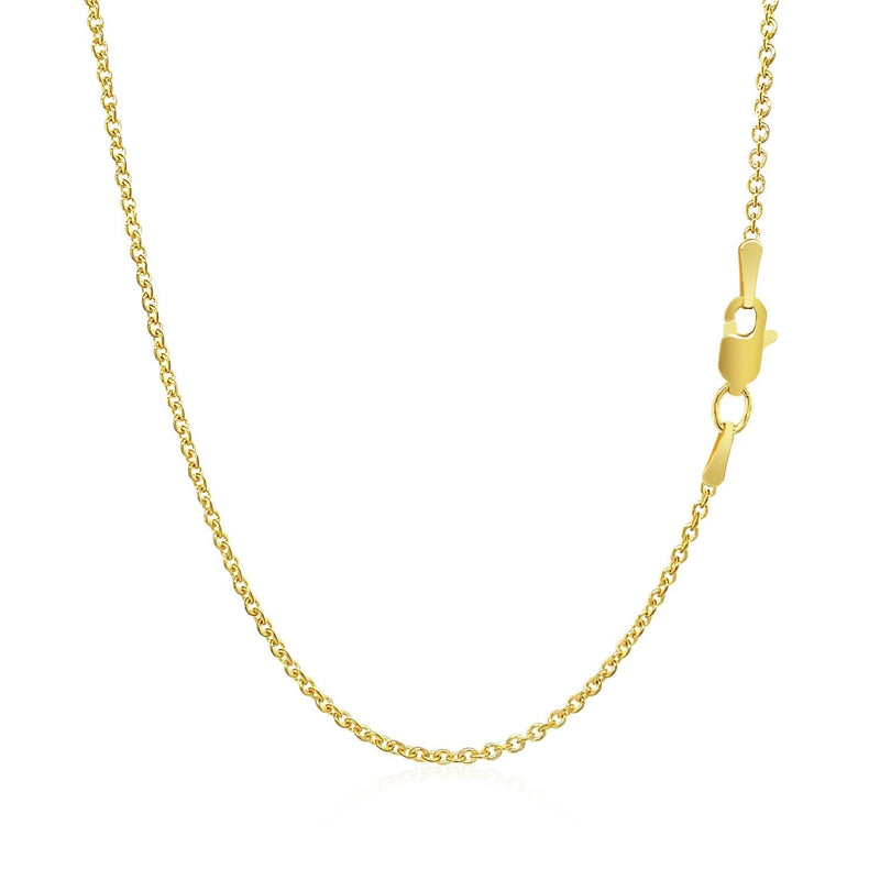 Bids.com 14k Yellow Gold Forsantina Lite Cable Link Chain 1.5mm Necklaces White Smoke 16 / Yellow Gold,18 / Yellow Gold,20 / Yellow Gold