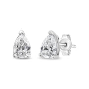 Bids.com 14K White Gold 1/2 Cttw Pear Shape Solitaire Lab Grown Diamond Stud Earrings (F-G Color, VS2-SI1 Clarity) Earrings White Smoke White.Gold / 0.75,White.Gold / 0.25,White.Gold / 0.5,White.Gold / 1