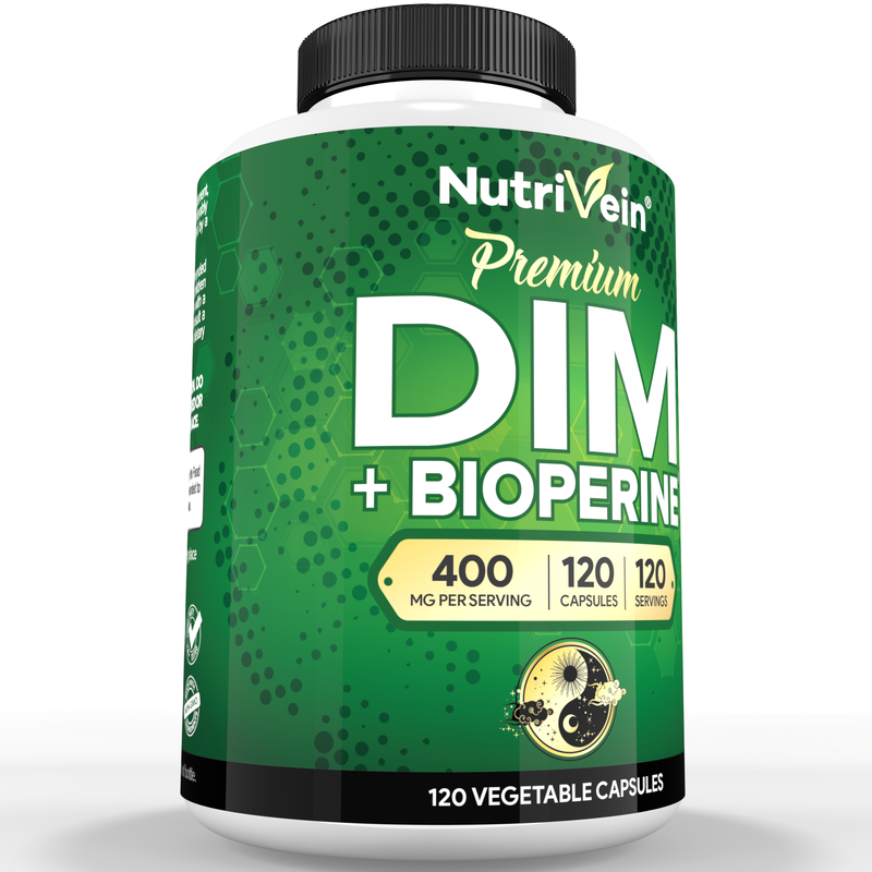 Nutrivein Nutrivein Premium DIM Supplement 400 mg Daily - 120 Capsules 02-WL4T-HRHE White Smoke