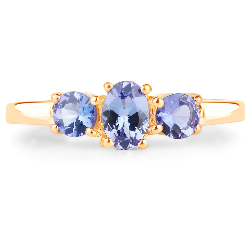 Bids.com 18K Yellow Gold Plated 0.90 Carat Genuine Tanzanite .925 Sterling Silver Ring Rings White Smoke size 6.00,size 7.00,size 8.00,size 9.00,size 5.00,size 10.00