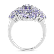 Bids.com 5.27 Carat Genuine Tanzanite .925 Sterling Silver Ring Rings White Smoke Size 6.00,size 7.00,Size 8.00,Size 9.00