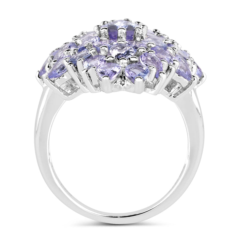 Bids.com 5.27 Carat Genuine Tanzanite .925 Sterling Silver Ring Rings White Smoke Size 6.00,size 7.00,Size 8.00,Size 9.00