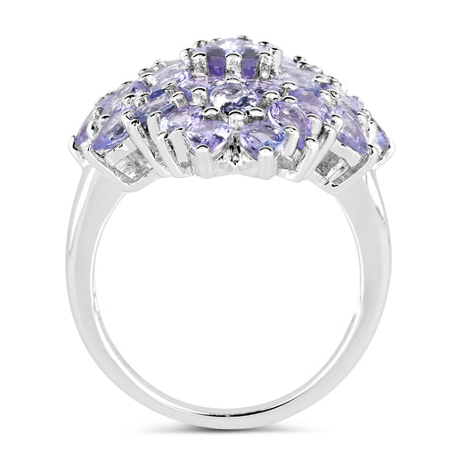 Bids.com 5.27 Carat Genuine Tanzanite .925 Sterling Silver Ring Rings White Smoke Size 6.00,size 7.00,Size 8.00,Size 9.00