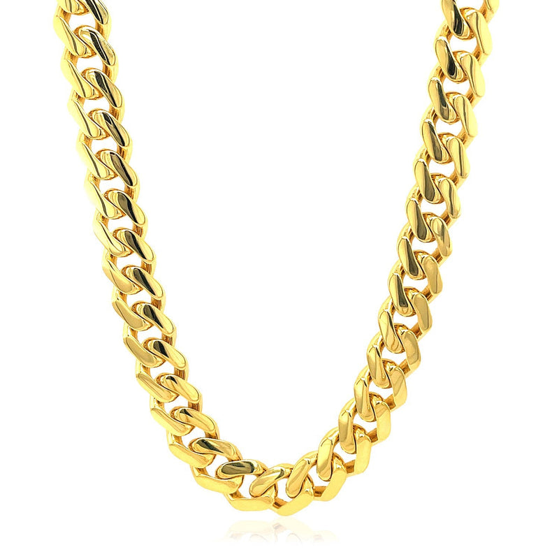 Bids.com 14k Yellow Gold Polished Miami Cuban Chain Necklace Necklaces White Smoke 22 / Yellow Gold