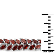 Bids.com 18.40 Carat Genuine Garnet .925 Sterling Silver Bracelet Bracelets White Smoke size 7.00