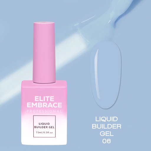nbmsupply ELITE EMBRACE Professional Liquid Builder Gel 06 15ml ELBG0615 Light Steel Blue