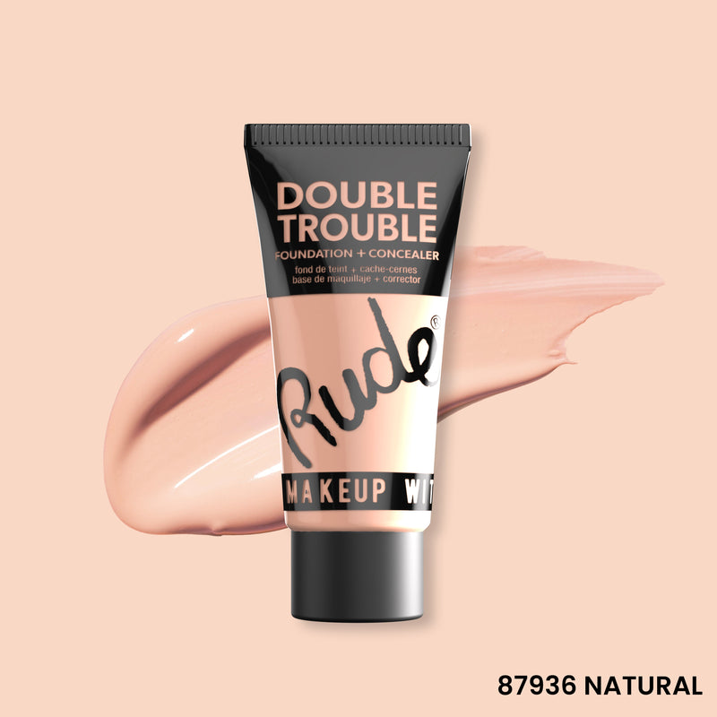 Rude Cosmetics Double Trouble Foundation and Concealer Foundation Peach Puff Natural 06