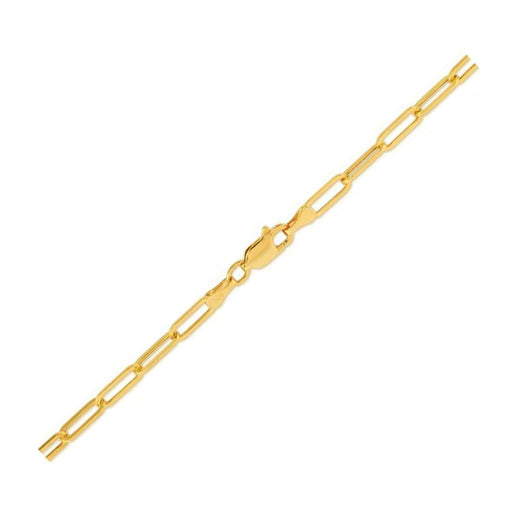 Bids.com 14K Yellow Gold Lite Paperclip Anklet (3.2mm) Accessories White Smoke 10 / Yellow Gold