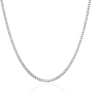 Bids.com 2.6mm 14k White Gold Solid Curb Chain Necklaces White Smoke 16 / White Gold,18 / White Gold,20 / White Gold,24 / White Gold