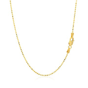 Bids.com 14k Yellow Gold Diamond-Cut Bead Chain 1.2mm Necklaces White Smoke 16 / Yellow Gold,18 / Yellow Gold,20 / Yellow Gold