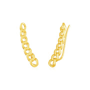 Bids.com 14k Yellow Gold Ear Climber Earring with Chain Links Earrings White Smoke Yellow Gold