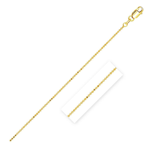 Bids.com 14k Yellow Gold Diamond Cut Bead Chain 1.0mm Necklaces White Smoke 16 / Yellow Gold,18 / Yellow Gold,20 / Yellow Gold