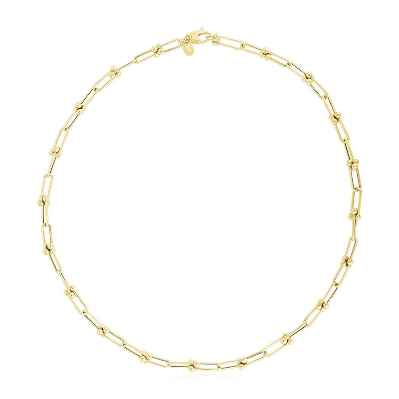 Bids.com 14k Yellow Gold High Polish Jax Link Chain (5.9mm) Necklaces White Smoke 18 / Yellow Gold