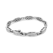 Bids.com 14K White Gold 2.00 Cttw Invisble-Set Princess Diamond Link Bracelet (I1-I2 Clarity, I-J Color) - 7.25" Bracelets White Smoke White.Gold / 7.25