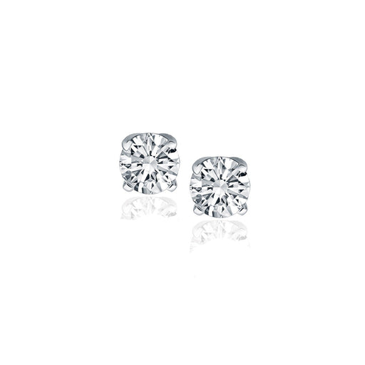 Bids.com 14k White Gold Diamond Four Prong Stud Earrings (1/2 cttw) Earrings White Smoke White Gold