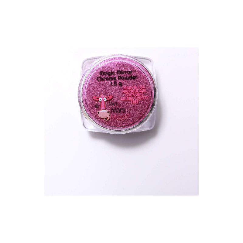 minimanimoo Magic Mirror Chrome Powder Hot Pink Nail Polish Maroon