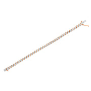 Bids.com 14K Rose Gold Plated .925 Sterling Silver 1/4 Cttw Diamond Round Miracle Plate and "S" Link Tennis Bracelet (I-J Color, I2- I3 Clarity) - 7" Bracelets White Smoke Rose.Sterling Silver / 7,White.Sterling Silver / 7,Yellow.Sterling Silver / 7