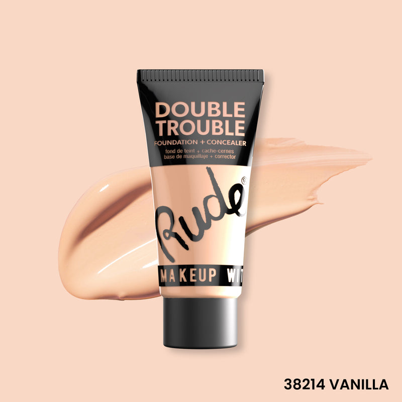 Rude Cosmetics Double Trouble Foundation and Concealer Foundation Peach Puff Vanilla 07