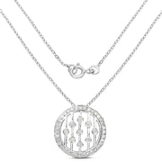 Bids.com 0.53 Carat Genuine White Diamond .925 Sterling Silver Pendant Pendants White Smoke