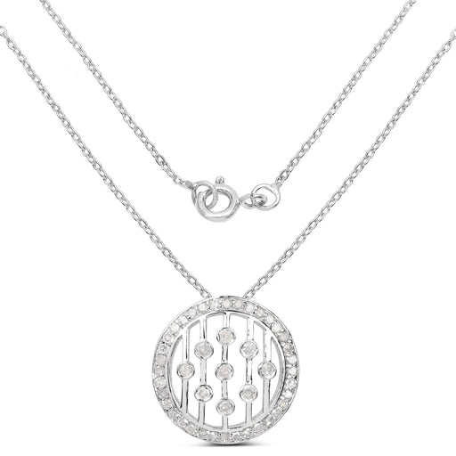 Bids.com 0.53 Carat Genuine White Diamond .925 Sterling Silver Pendant Pendants White Smoke