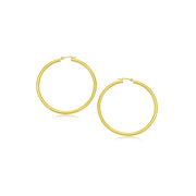 Bids.com 14k Yellow Gold Polished Hoop Earrings (2- mm) Earrings White Smoke Yellow Gold