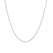 Bids.com 14k White Gold Diamond-Cut Bead Chain 1.2mm Necklaces White Smoke 16 / White Gold,18 / White Gold,20 / White Gold