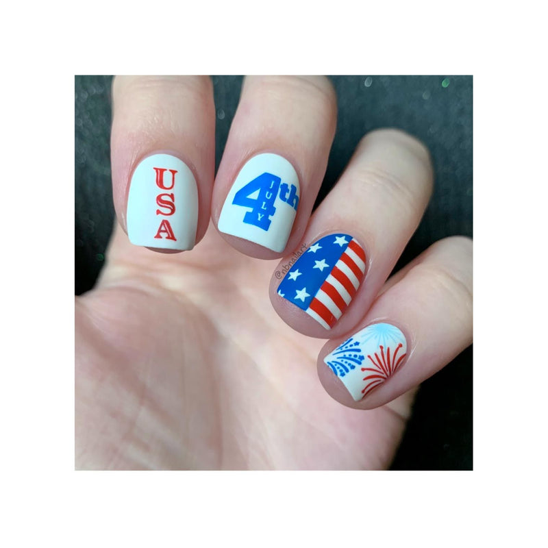 UberChic Beauty Fourth of July-02 Stamping Plate Dark Gray