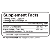 Nutrivein Nutrivein Premium Liposomal Glutathione Supplement 700 mg - 60 Capsules N0-NI0L-9A0H White Smoke