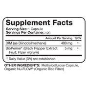 Nutrivein Nutrivein Premium DIM Supplement 400 mg Daily - 120 Capsules 02-WL4T-HRHE White Smoke