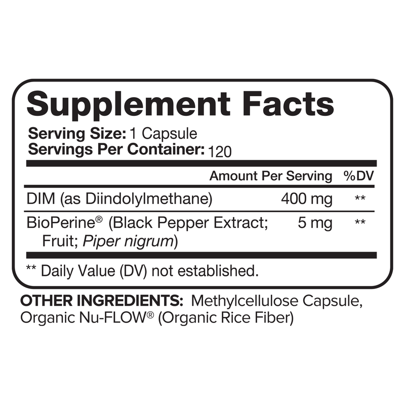 Nutrivein Nutrivein Premium DIM Supplement 400 mg Daily - 120 Capsules 02-WL4T-HRHE White Smoke