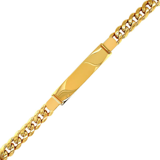 Bids.com 14k Yellow Gold Men's ID Cuban Chain Bracelet Bracelets White Smoke 8.5 / Yellow Gold