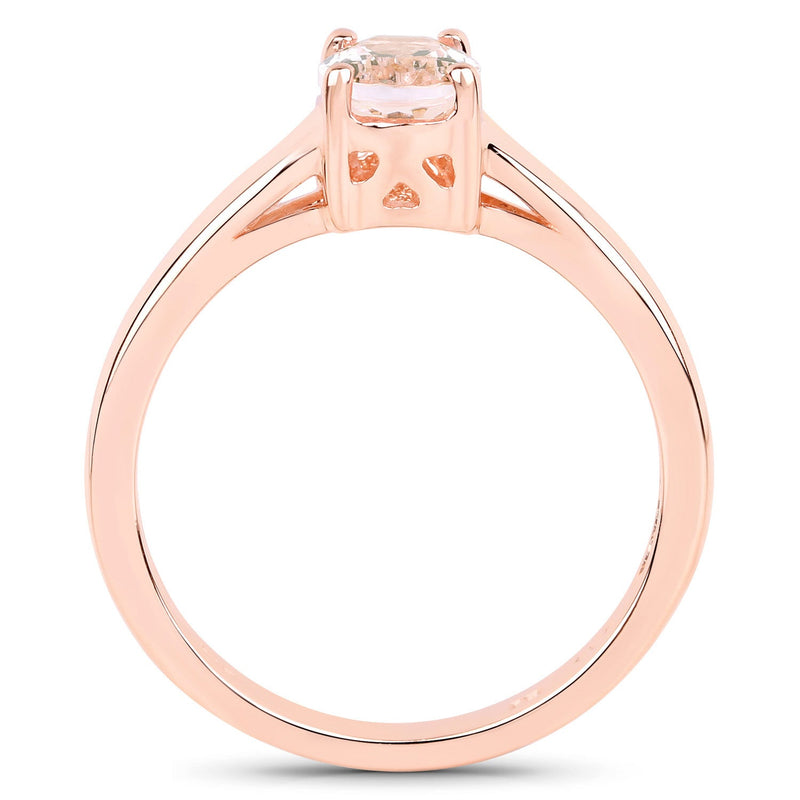 Bids.com 0.70 Carat Genuine Morganite .925 Sterling Silver Ring Rings White Smoke size 5.00,size 6.00,size 7.00,size 8.00,size 9.00,size 6.50