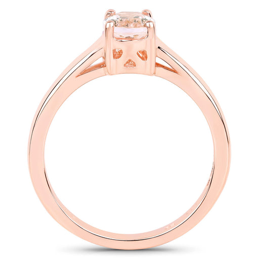 Bids.com 0.70 Carat Genuine Morganite .925 Sterling Silver Ring Rings White Smoke size 5.00,size 6.00,size 7.00,size 8.00,size 9.00,size 6.50
