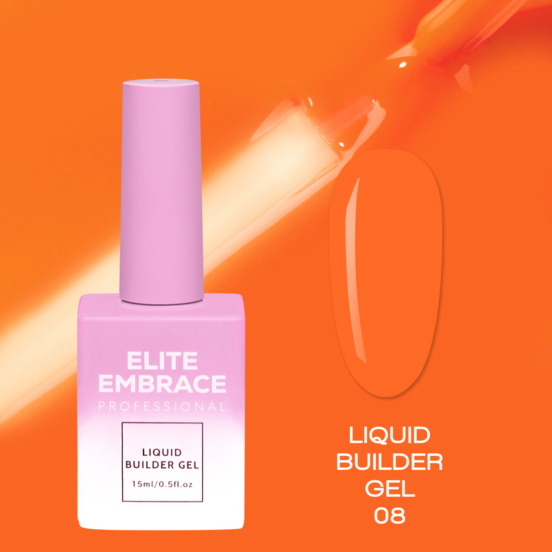 nbmsupply ELITE EMBRACE Professional Liquid Builder Gel 08 15ml ELBG0815 Tomato