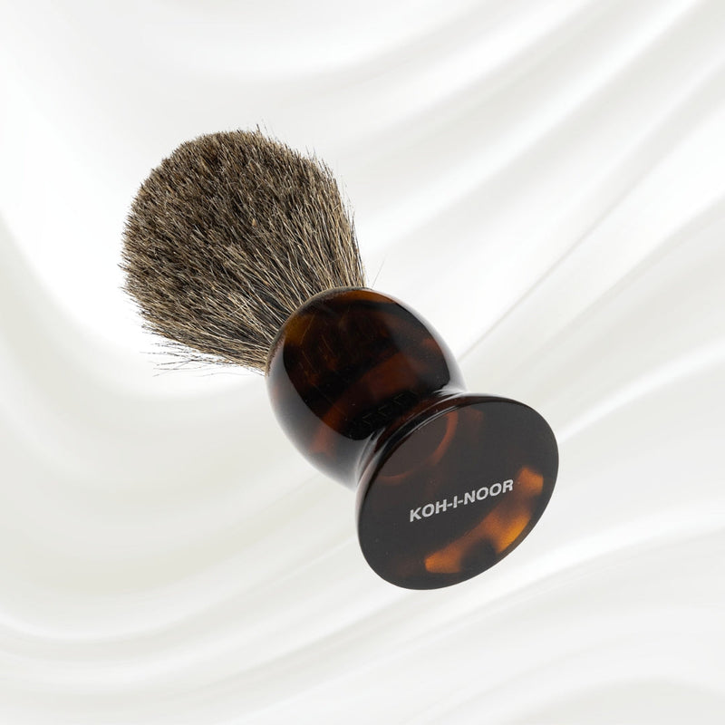 KOH-I-NOOR Beauty USA Jaspè Badger Hair Shaving Brush - Premium Wet Shave with Tortoiseshell Handle Shaving Brush Lavender