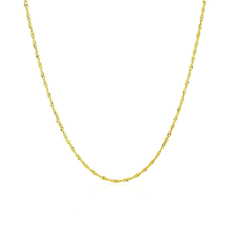 Bids.com 14k Yellow Gold Singapore Chain 1.0mm Necklaces White Smoke 16 / Yellow Gold,18 / Yellow Gold,20 / Yellow Gold,22 / Yellow Gold,24 / Yellow Gold,7 / Yellow Gold