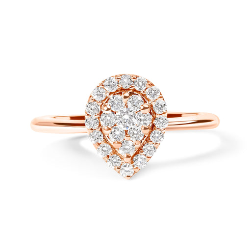 Bids.com 10K Rose Gold 3/8 Cttw Composite Diamond Pear Shaped Halo Promise Ring (I-J Color, I2-I3 Clarity) - Size 6 Rings White Smoke 6 / Rose.Gold,7 / Rose.Gold,8 / Rose.Gold,9 / Rose.Gold
