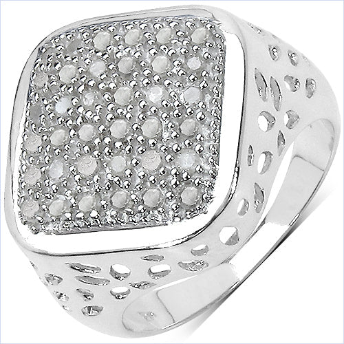 Bids.com 0.54 Carat Genuine White Diamond .925 Sterling Silver Ring Rings White Smoke size 9.00,size 6.00,size 7.00,size 8.00