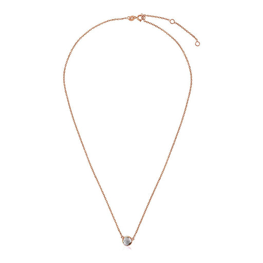 Bids.com 14k Rose Gold 17 inch Necklace with Round White Topaz Necklaces White Smoke 17 / Rose Gold