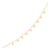 Bids.com 14k Yellow Gold Necklace with Round Diamond Charms Necklaces White Smoke 16 / Yellow Gold,18 / Yellow Gold