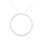 Bids.com .925 Sterling Silver 5.0 Cttw Prong Set Round-cut Diamond Open Circle Hoop 18" Pendant Necklace (I-J Color, I2-I3 Clarity) Necklaces White Smoke White.Sterling Silver / 18