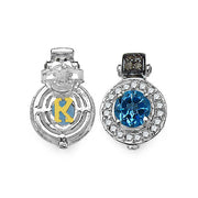 Bids.com 1.20 Carat Genuine Swiss Blue Topaz and 0.30 ct.t.w Genuine Diamond Accents Sterling Silver Earrings Earrings White Smoke