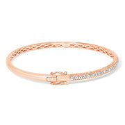 Bids.com 14K Rose Gold 1.00 Cttw Half Eternity Diamond Bangle Bracelet (G-H Color, SI2-I1 Clarity) - 7" Inches Bracelets White Smoke Rose.Gold / 7,White.Gold / 7,Yellow.Gold / 7