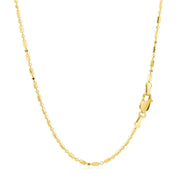 Bids.com 14k Yellow Gold Diamond-Cut Alternating Bead Chain 1.5mm Necklaces White Smoke 16 / Yellow Gold,18 / Yellow Gold,20 / Yellow Gold