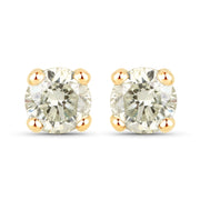 Bids.com 0.86 Carat Genuine LB Diamond 14K Yellow Gold Earrings Earrings White Smoke
