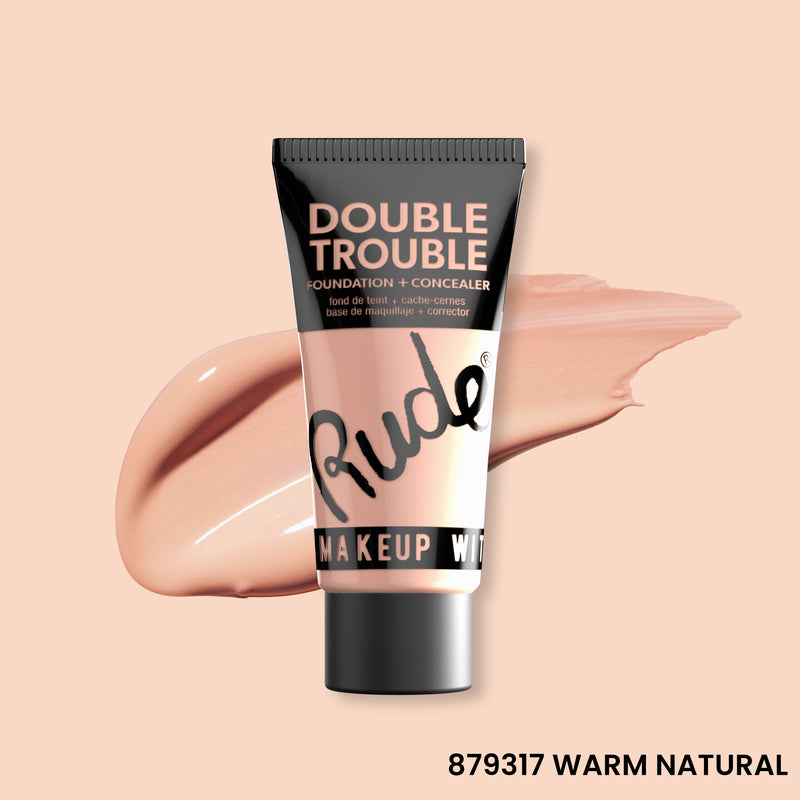 Rude Cosmetics Double Trouble Foundation and Concealer Foundation Peach Puff Warm Natural 09
