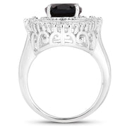 Bids.com 8.12 Carat Genuine Smoky Quartz and White Topaz .925 Sterling Silver Ring Rings White Smoke size 6.00,size 8.00,size 9.00,size 7.00,size 5.00